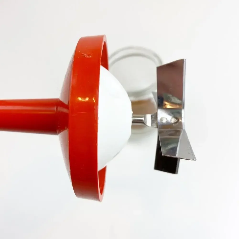 Mid-Century Food Chopper Orange White Manual Veggie Cutter Glass Jar VTG 60s 70s